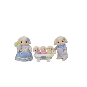 Famiglia conigli bianchi