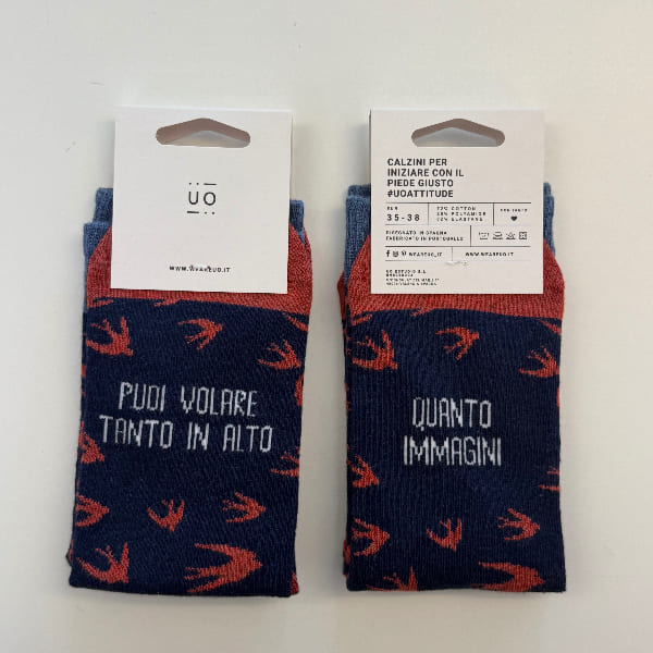 Calze "Puoi volare tanto in alto quanto immagini"
