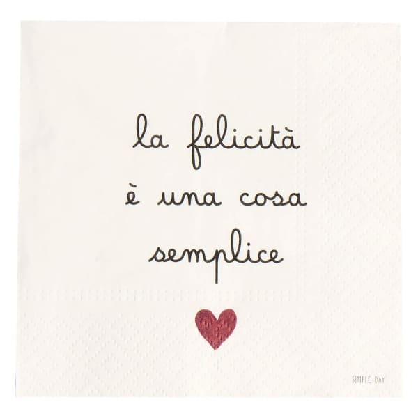 Tovaglioli La felicità è una cosa semplice