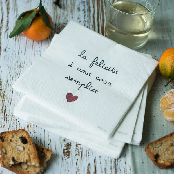 Tovaglioli La felicità è una cosa semplice - immagine 2
